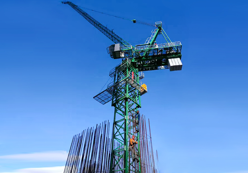 QTD80 Luffing-Jib Tower Crane 6t Jib طول 40 مترًا